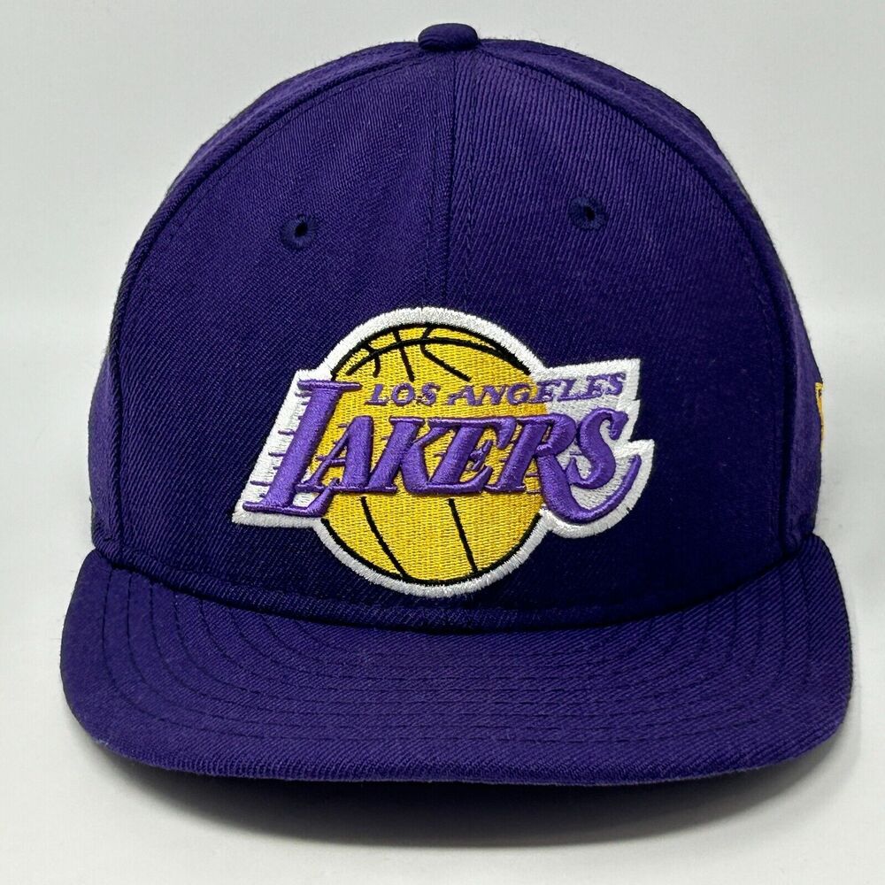Los Angeles LA Lakers Wool Hat Baseball Cap Purple New Era 59Fifty Fitted 7 1/4